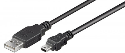 Cavo USB 2.0 a USB Mini (Tipo B, 5 PIN) Nero 1,8 metri