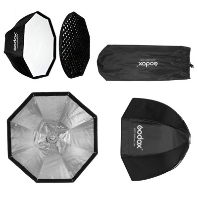 Softbox a ombrello octa 80cm con griglia e attacco Bowens