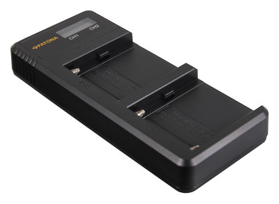 Caricabatterie doppio con LCD per Sony NP-F550 F750 F970 FM50 FM500HA1
