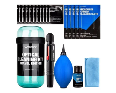 Kit pulizia lenti da viaggio blu