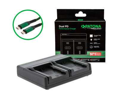 Caricabatterie Premium Dual PD USB-C per Fuji NP-W235