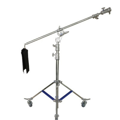 Studio LS-8017 Boom stativo a giraffa con ruote H.480cm con spigot 29mm e spigot classico