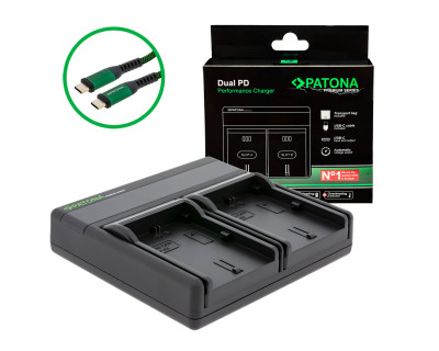 Caricabatterie Premium Dual PD USB-C per Canon LP-E6