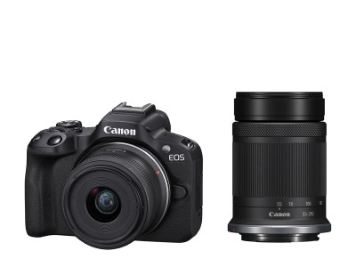 EOS R50 black + RF-S 18-45mm f/4.5-6.3 IS STM + RF-S 55-210mm f/5-7.1 IS STM