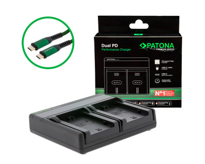 Caricabatterie Premium Dual PD USB-C per Sony NP-FZ100