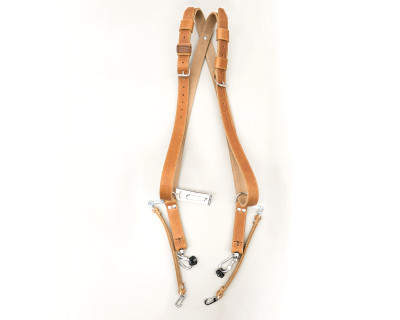 Tracolla doppia Pistolero Deluxe in vera pelle - marrone