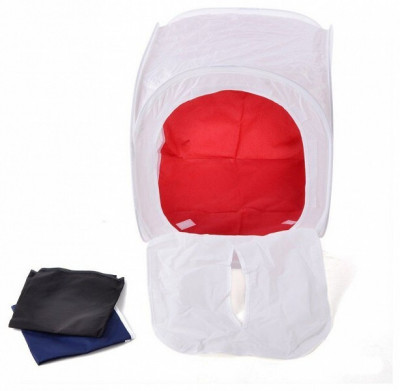 Gabbia di luce 120x120x120cm Diffusion box + 4 fondali (rosso/bianco/nero/blu)