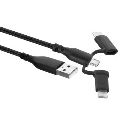 EW1376 Cavo 3-in-1 da USB-A a Lightning, USB-C e Micro USB